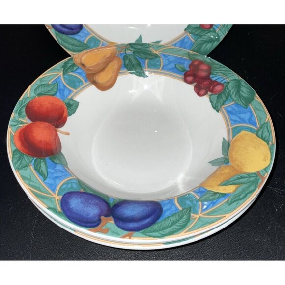 Victoria Beale 9024‎ Forbidden Fruit Porcelain Soup Cereal Bowls 8.5” Set Of 4 - Picture 2 of 4